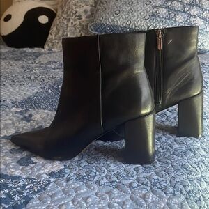 Vince Camuto Black Ankle Booties with Chunky Heel